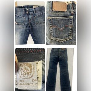 NEW AUTHENTIC Women's DIESEL JEANS HUSH Straight DENIM LOW RISE SIZE 24x32 Vinta